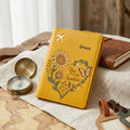 Personalized Butterfly And Sunflower Vine Heart-Shaped Pattern Passport Cover, Customizable Name, Text Passport Book Storage