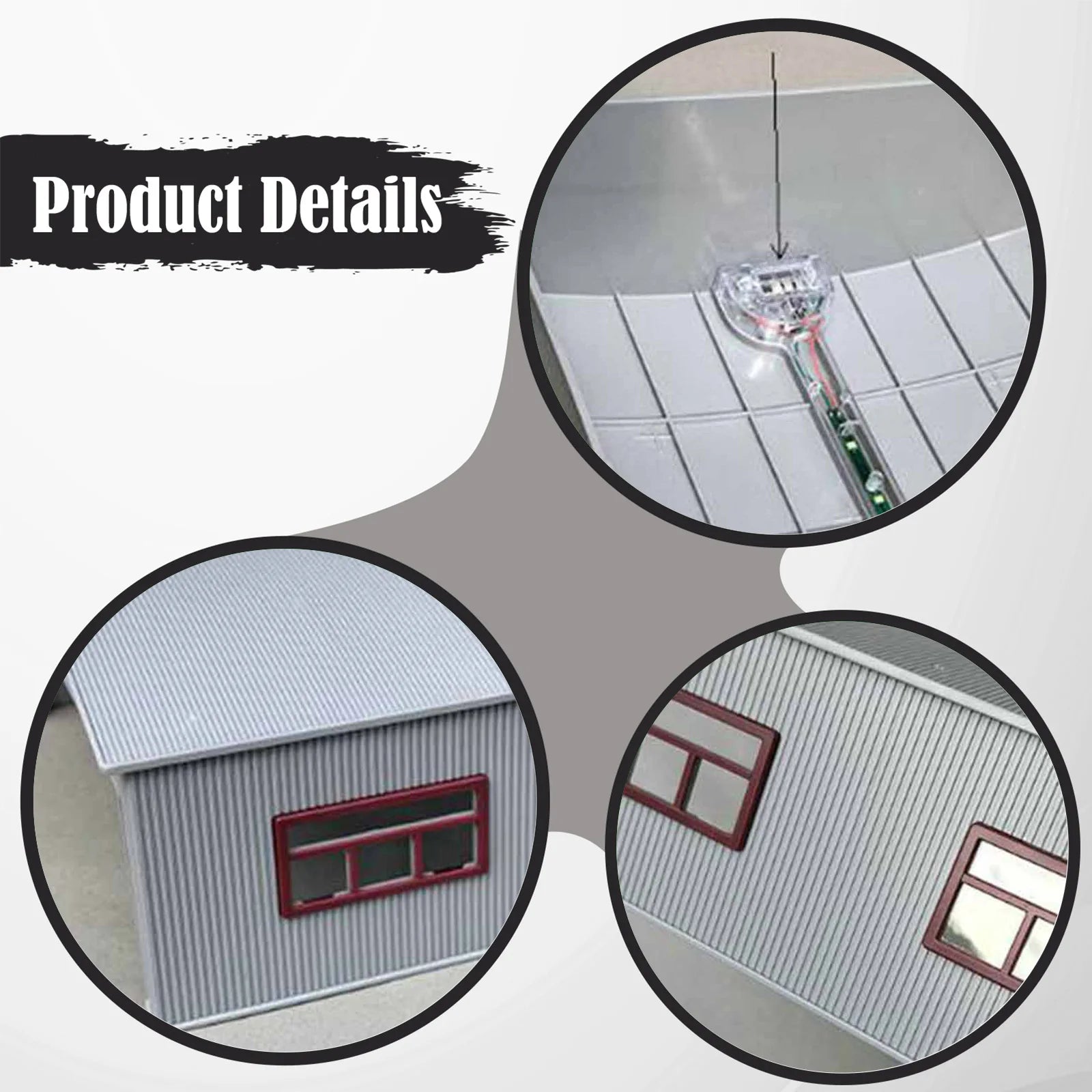 Airport Hangar Model with Light Door Window Realistic PP Large-Scale Airplane Parking Kit for 1/144 1/72 Aircraft Display