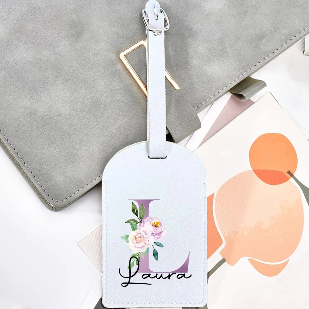 Personalized Initial & Name Luggage Tag - Custom Suitcase Tag Suitable for Travel, Lightweight Label with Your Letter/Name