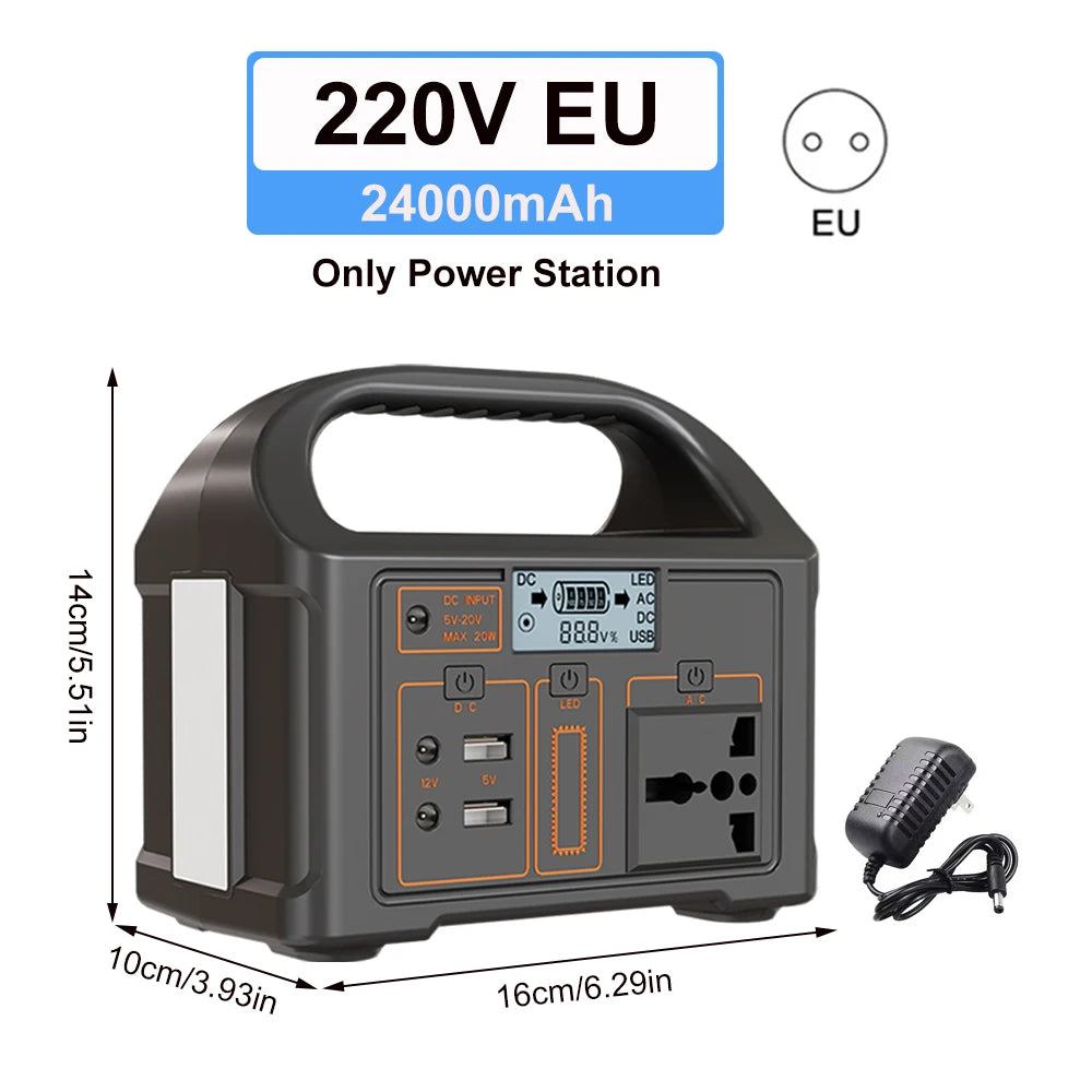 Gaiaray 100W Portable Power Station 76.8Wh LiFePO4 Charging Energy Station Solar Generator AC 110V 220V Power Bank for Camping