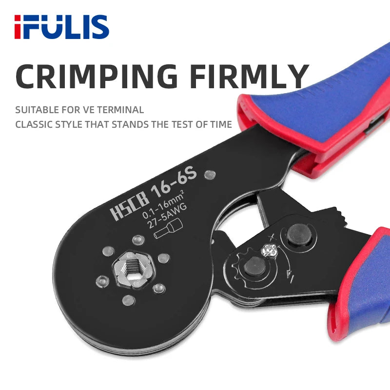 Tubular Terminal Crimping Pliers HSC8 16-4S 16-6S 16mm² Crimper Tools Wire Connector Ferrule Household Electrical Clamp Tool
