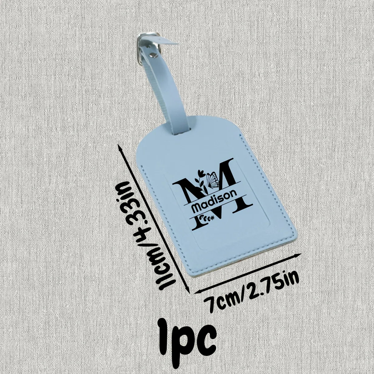 Custom Luggage Tags - with Name, Personalized Faux Leather Luggage Tags, Custom Luggage Tags, Customizable Letter Luggage Tags