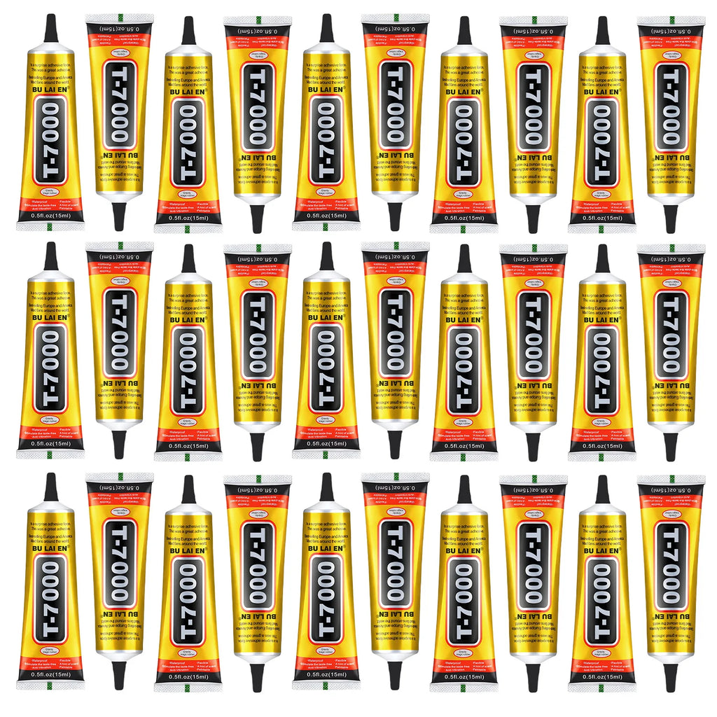 30pcs T7000 Upgrade Black Contact Cellphone Tablet Repair Adhesive,Strong Multi-Purpose Glue T7000 Precision Applicator Glue15mL