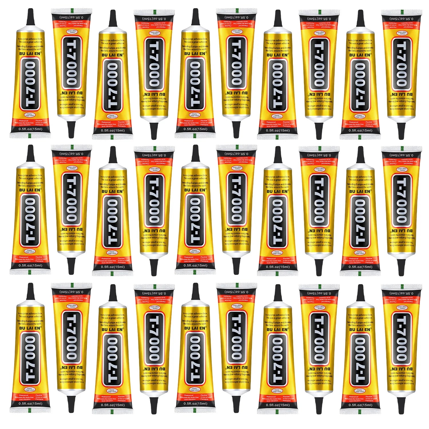 30pcs T7000 Upgrade Black Contact Cellphone Tablet Repair Adhesive,Strong Multi-Purpose Glue T7000 Precision Applicator Glue15mL