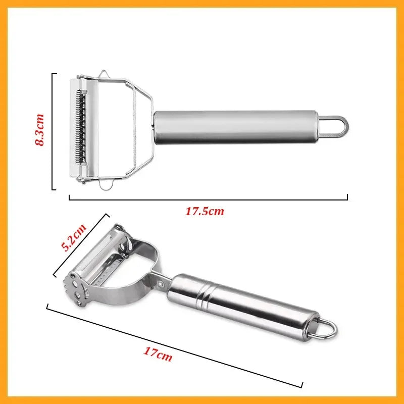 2Pcs Multifunction Vegetable Peeler Slicer Stainless Steel Potato Peeler Cucumber Carrot Grater Peeler Kitchen Accessories