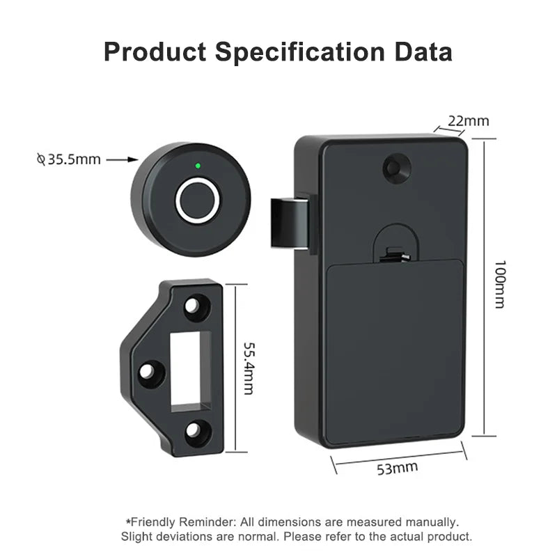 RAYKUBE ZW172 Tuya BLE Biometric Fingerprint Lock Keyless Cabinet Lock Smart Drawer Lock Anti-theft Lock Drill-Free Installation