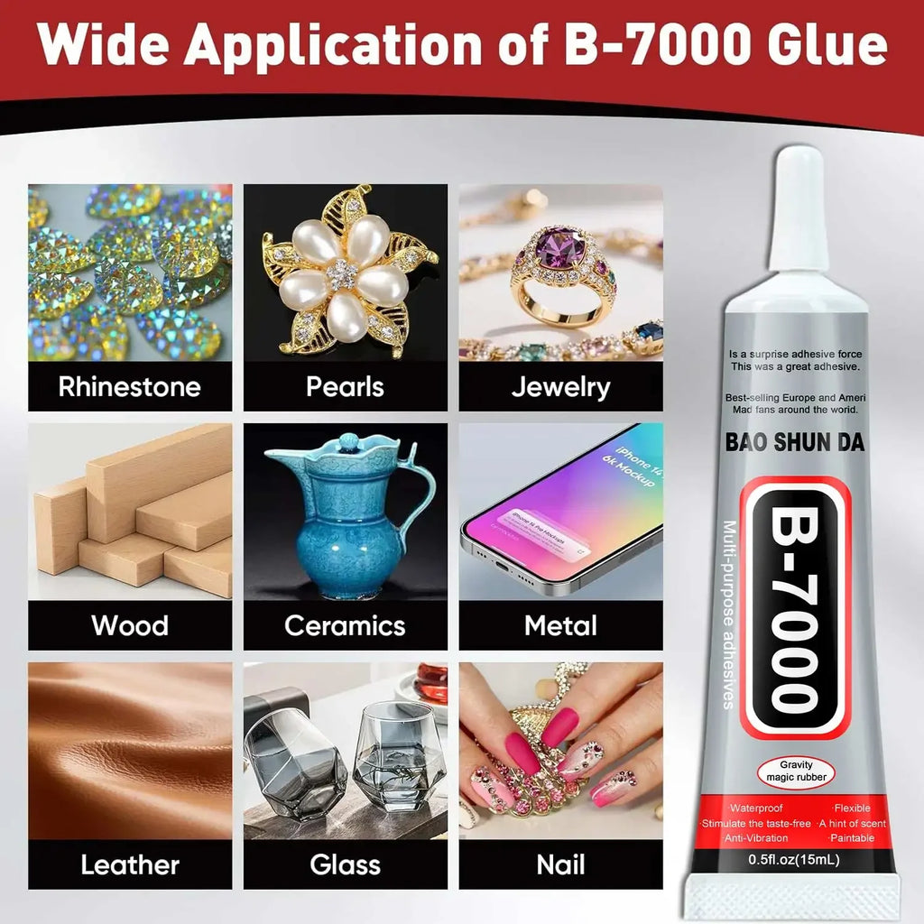 15pcs B-7000 15ML Transparent Phone Screen Repair Glue B7000 Universal Glass Plastic DIY Adhesive With Precision Applicator