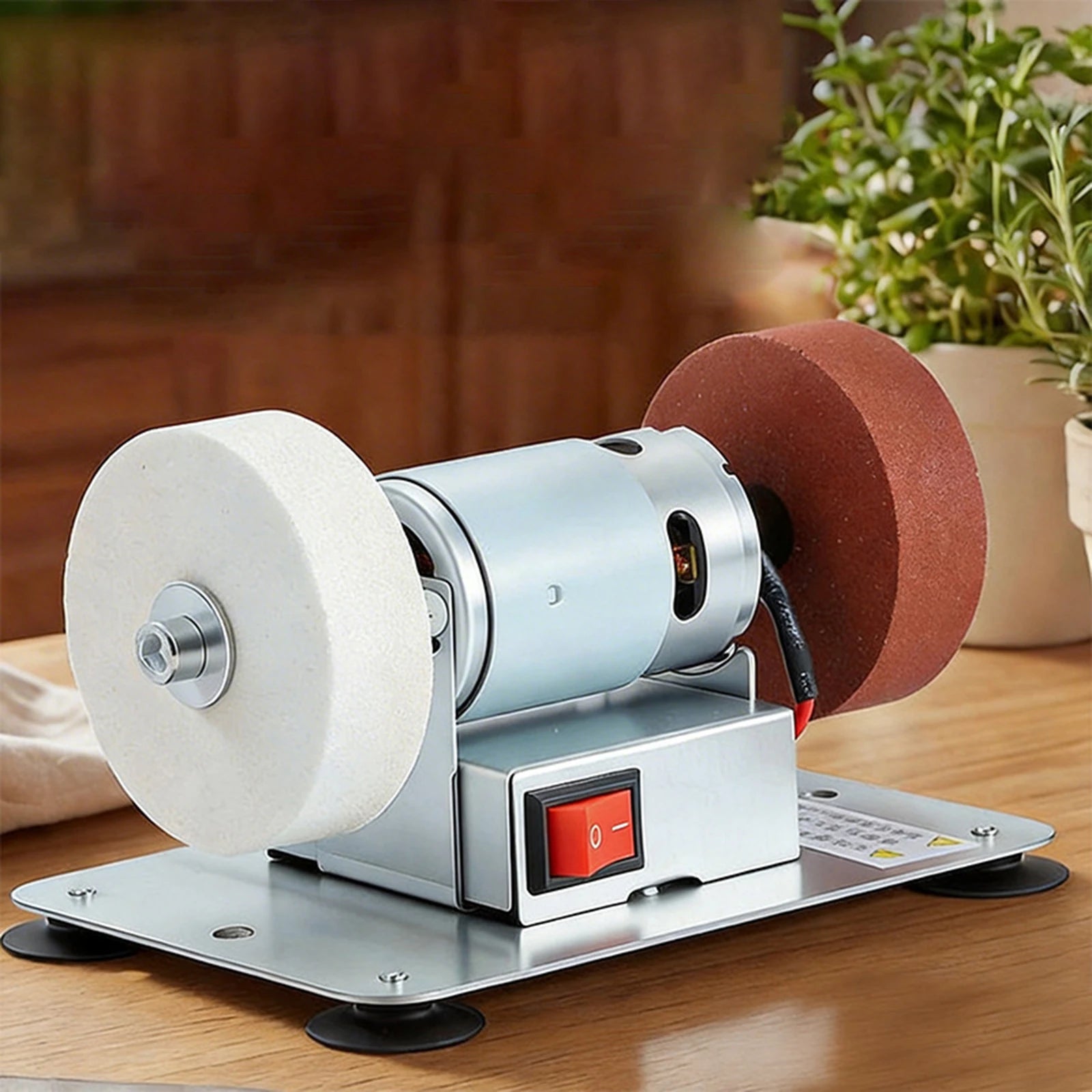 Small Bench Grinding Household Mini Electric Grinder Multi-Functional Benchtop Coarse Fine Double-Sided Polishing Machine