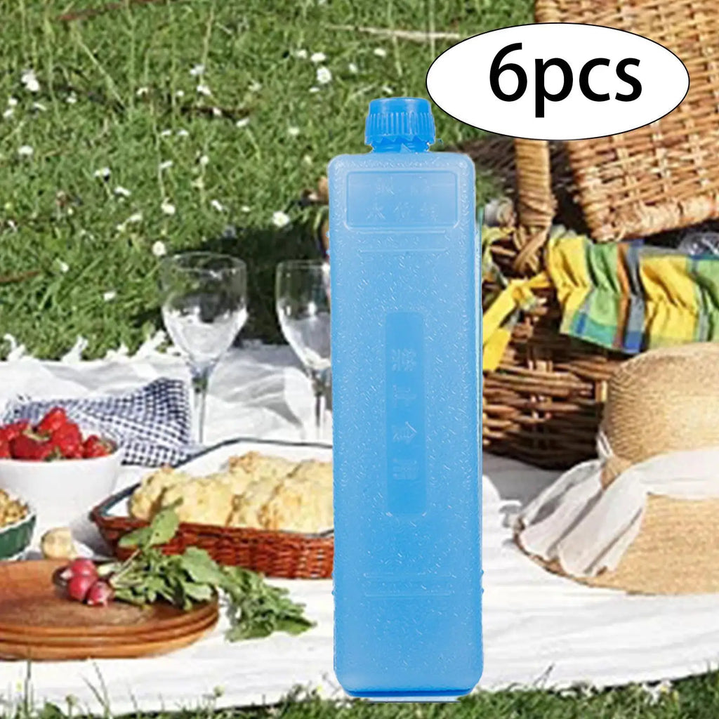 6 Pieces Reusable Ice Packs for Food Drink Cooling Ice Blocks for Hiking Picnic Beach Travel Ice Freezer Blocks Ice Brick Packs
