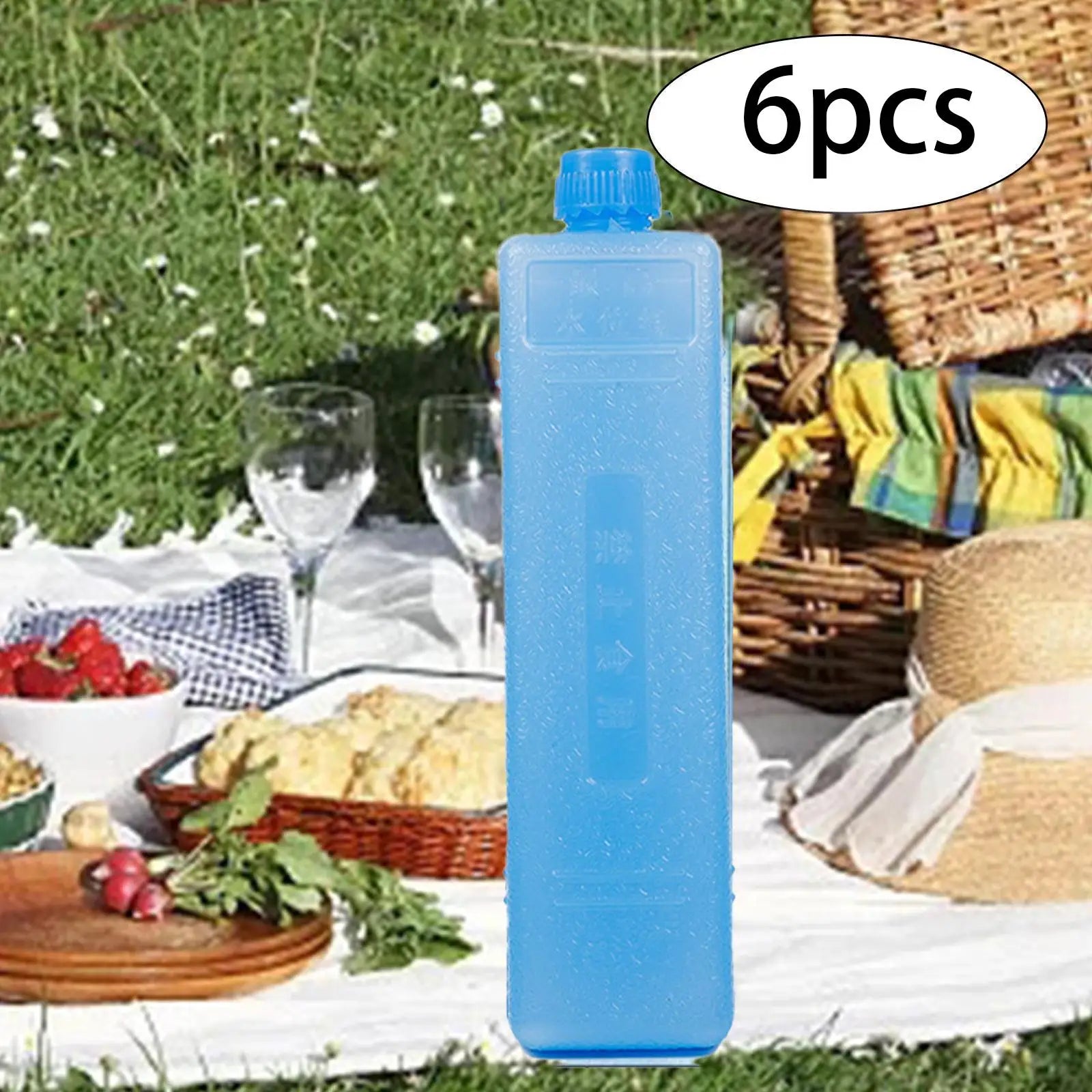 6 Pieces Reusable Ice Packs for Food Drink Cooling Ice Blocks for Hiking Picnic Beach Travel Ice Freezer Blocks Ice Brick Packs