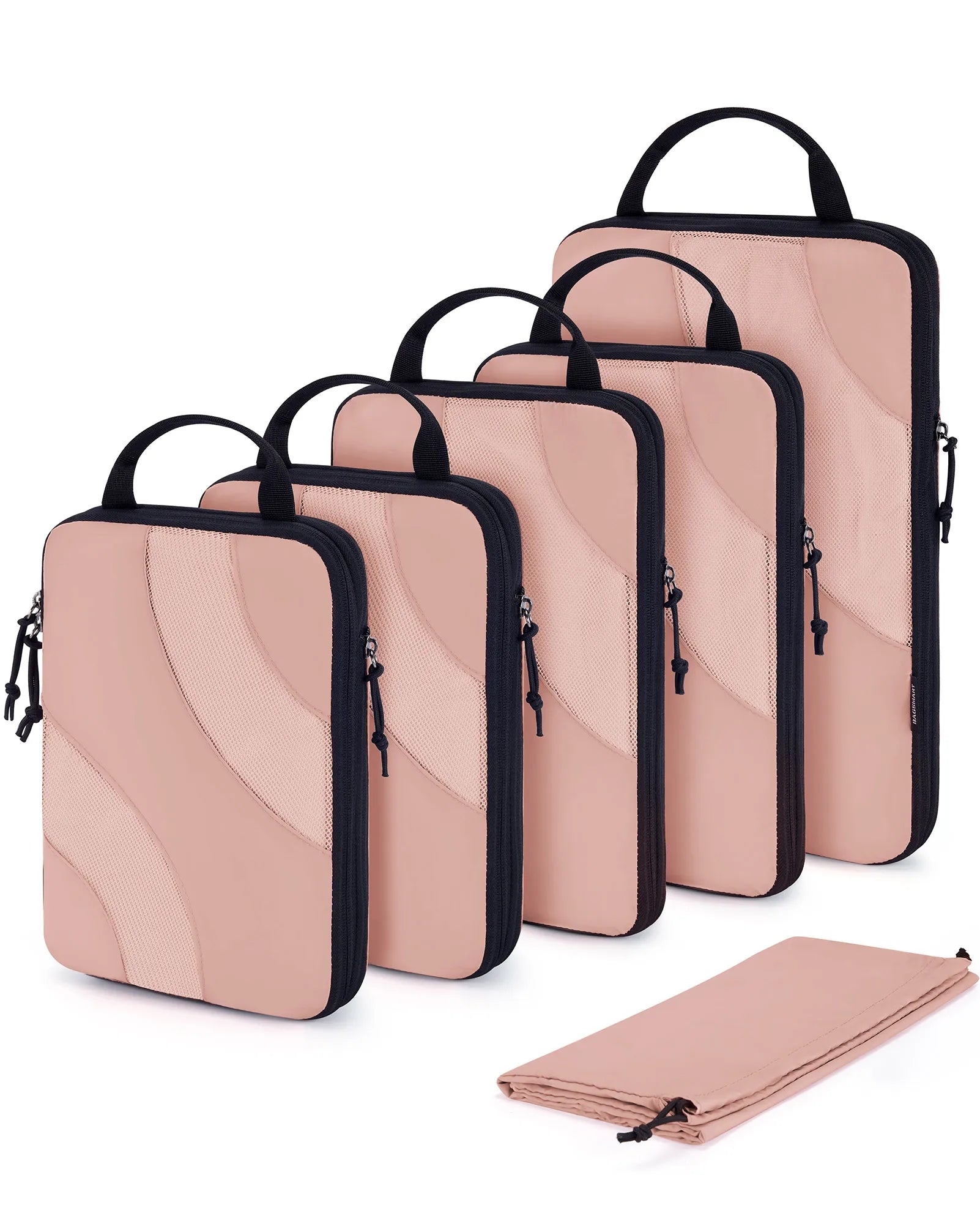 BAGSMART 6 Set Compression Packing Cubes for Travel Lightweight Suitcase Organizers Bag Set Travel Cubes for Luggage