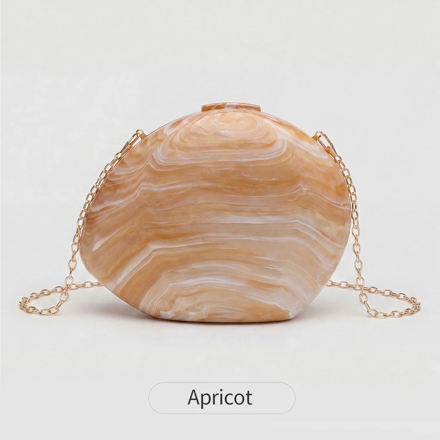 Luxury wedding party women's evening bag stylish and elegant shell striped shoulder bag high-quality acrylic clutch.