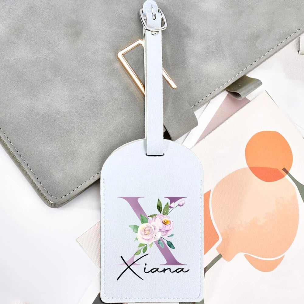 Personalized Initial & Name Luggage Tag - Custom Suitcase Tag Suitable for Travel, Lightweight Label with Your Letter/Name