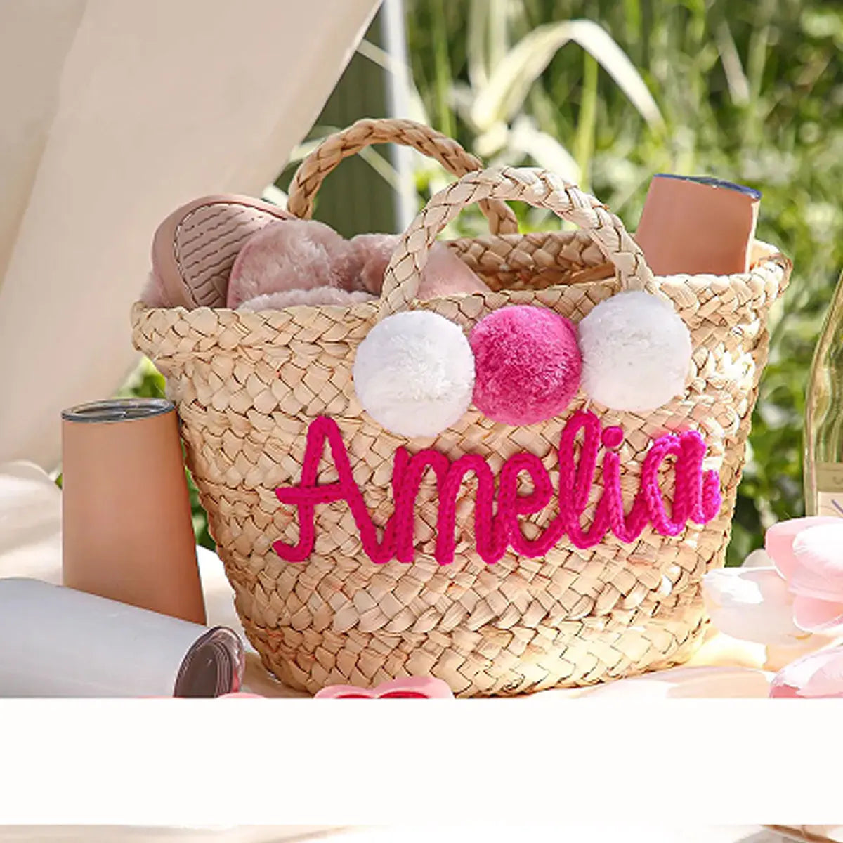 Personalized Straw Bridesmaid Tote Bag, Custom Beach Bag, Bachelorette Party Gift Bag, Gift Package, Gift Basket Tote