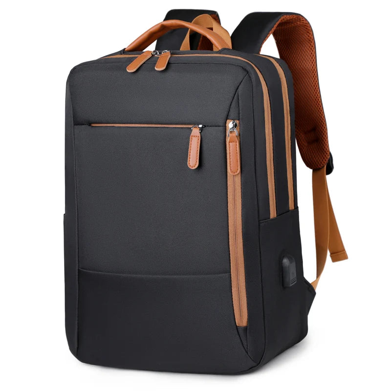 Business USB Charging Waterproof Backpack  Stylish Large Capacity Laptop Bag  Travel and Commuter Backpack for Men and Students