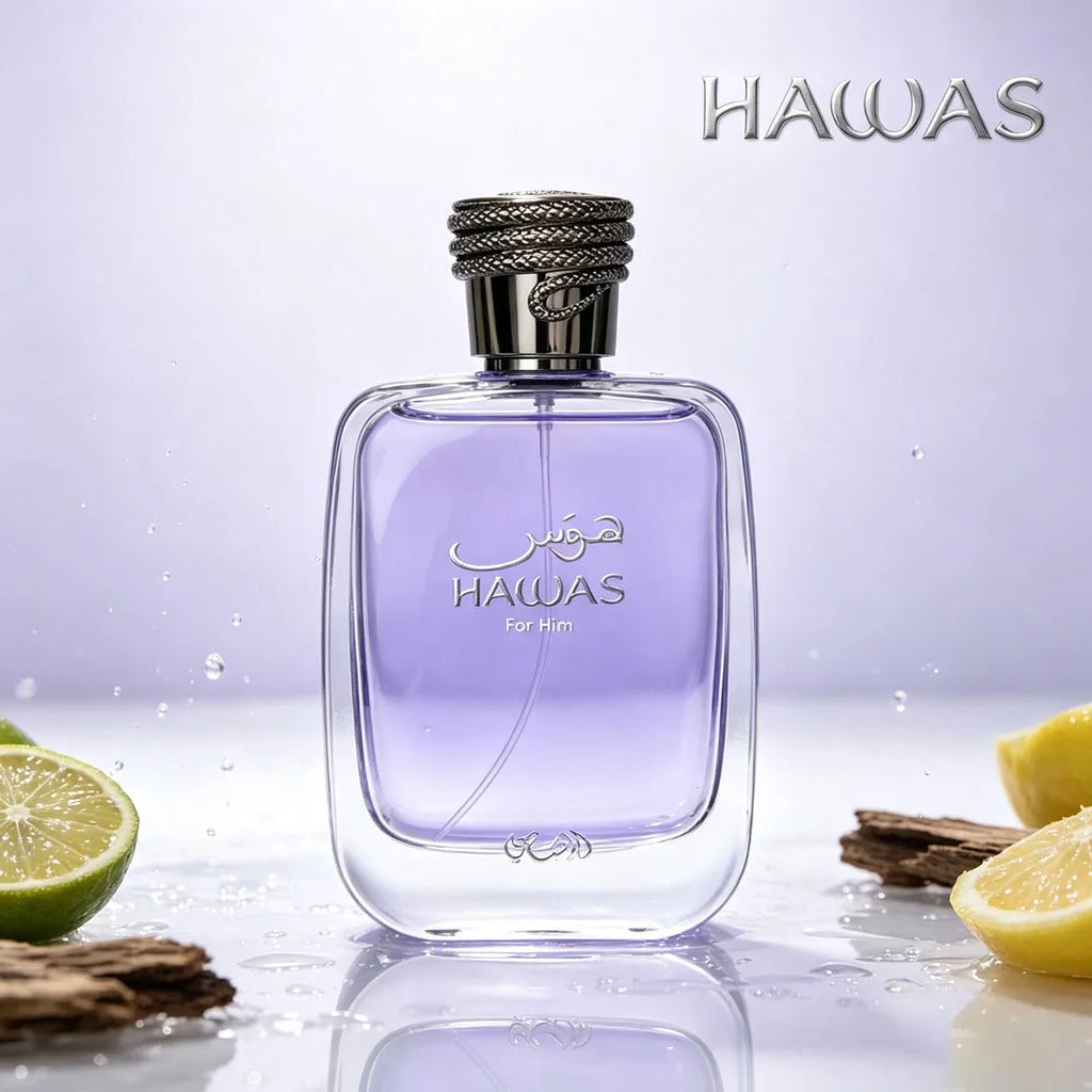 Hawas for Him by Rasasi Men’s Fragrance 100ml , Fresh Apple & Watery Notes Cologne for Casual Daily Use