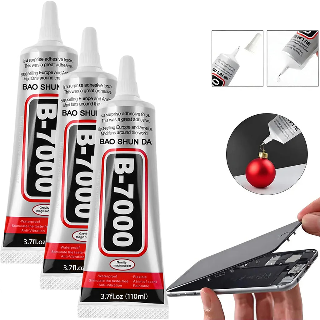 4-pack B-7000 Super Glue, a craft adhesive suitable for electronics, jewelry, crafts, books, fabrics, and more 15ml/50ml/110ml.
