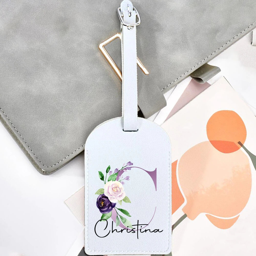 Personalized Initial & Name Luggage Tag - Custom Suitcase Tag Suitable for Travel, Lightweight Label with Your Letter/Name