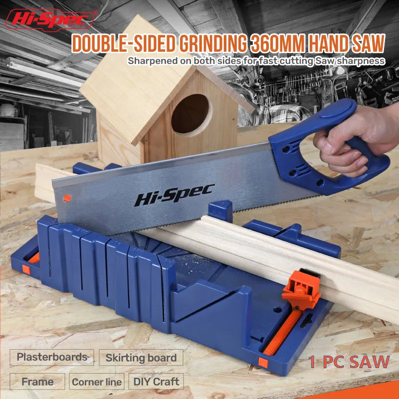 Hi-Spec 360mm 14" 65MM Pruning Saw Steel Blade Folding Hand Saw Collapsible Sharp For Woodwork/ DIY / Household Cutting Tools