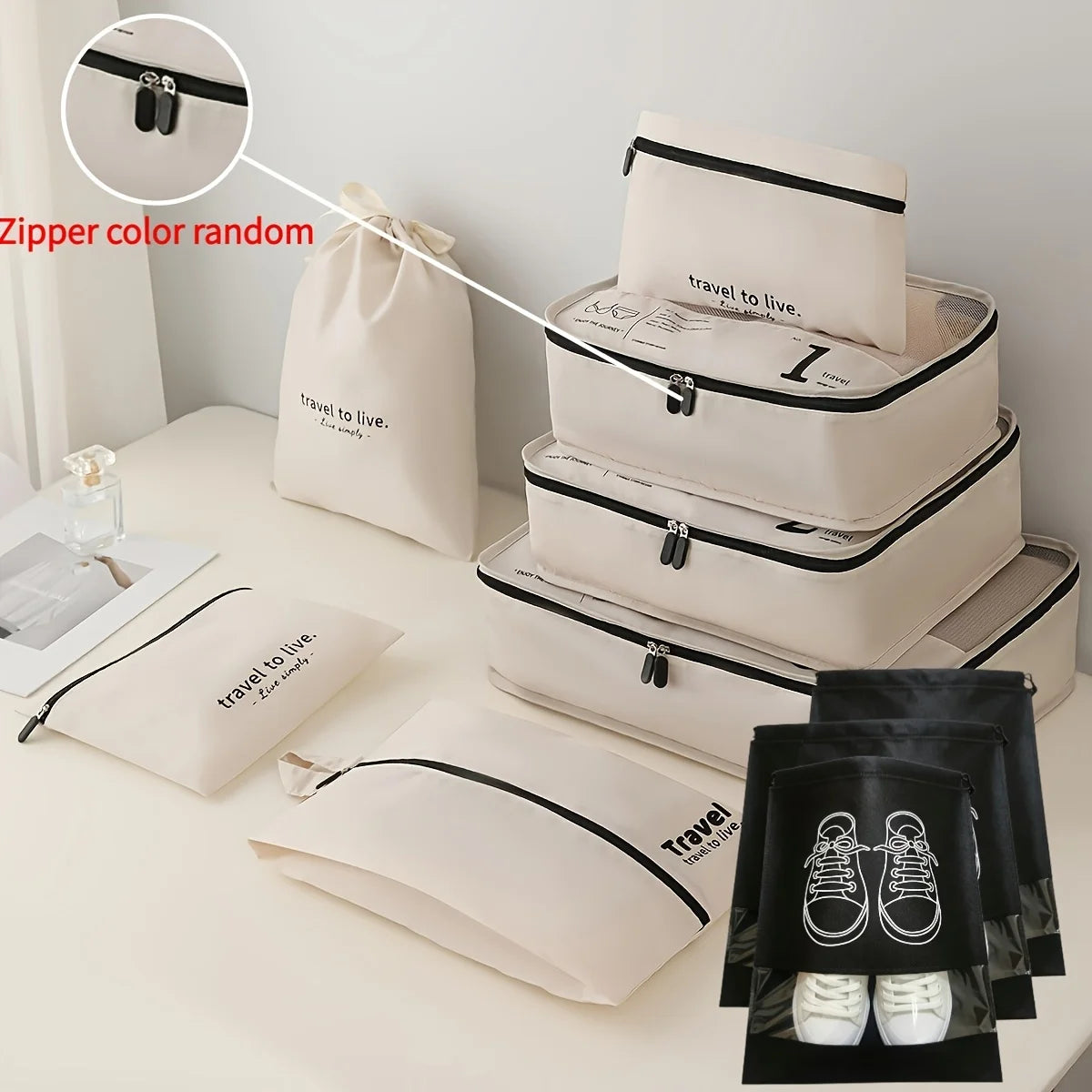 New luggage sorting bag 10 piece portable travel storage bag luggage clothing classification sorting storage bag