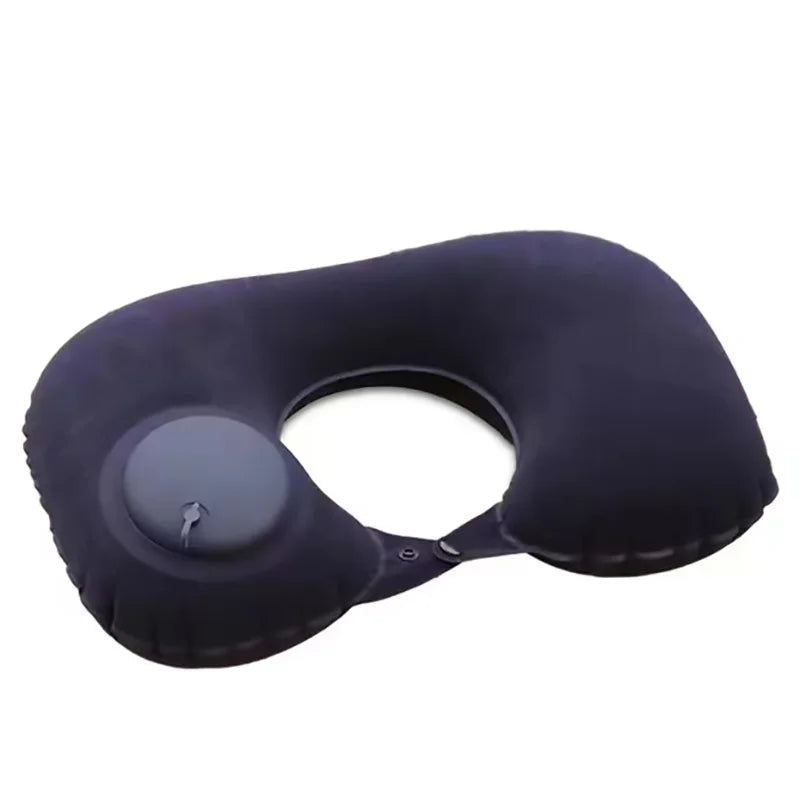 U-Shaped Inflatable Travel Pillow Portable Neck Support Pillow Has Comfortable Sleeping Press Inflatable Neck Pillow