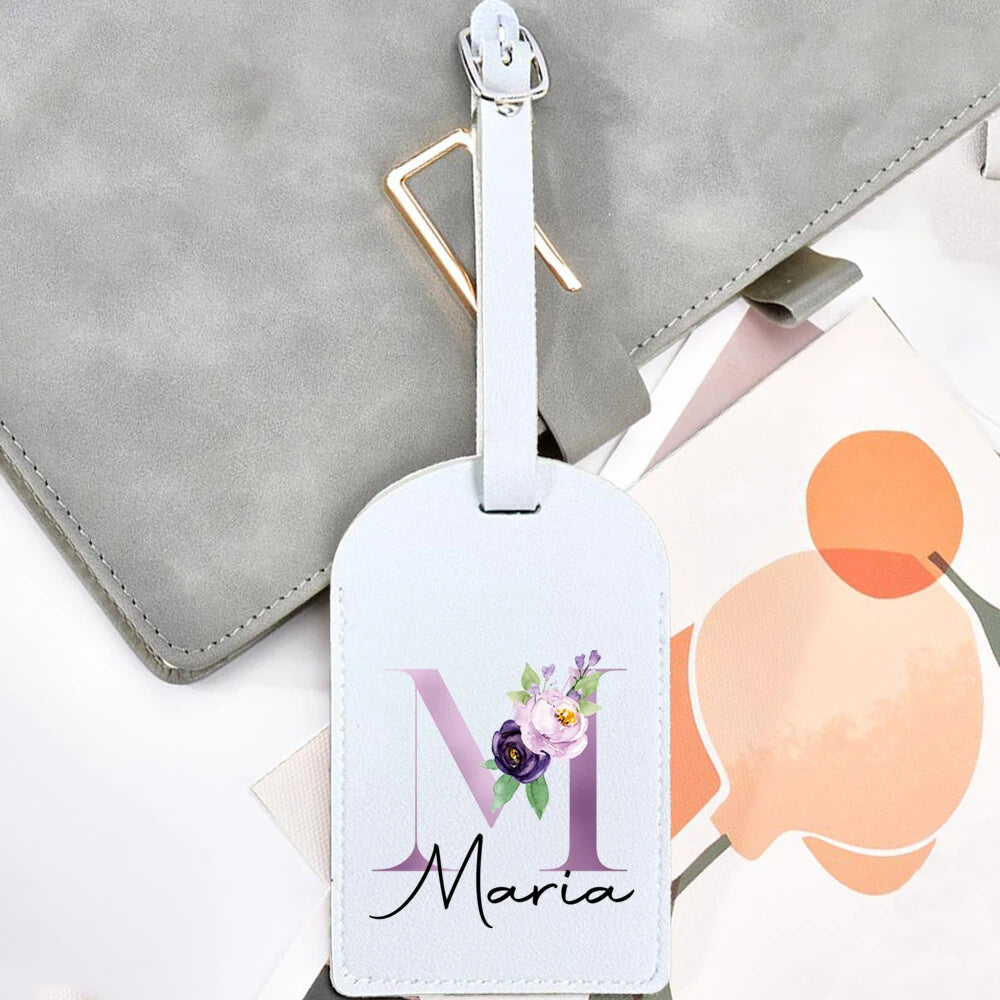 Personalized Initial & Name Luggage Tag - Custom Suitcase Tag Suitable for Travel, Lightweight Label with Your Letter/Name