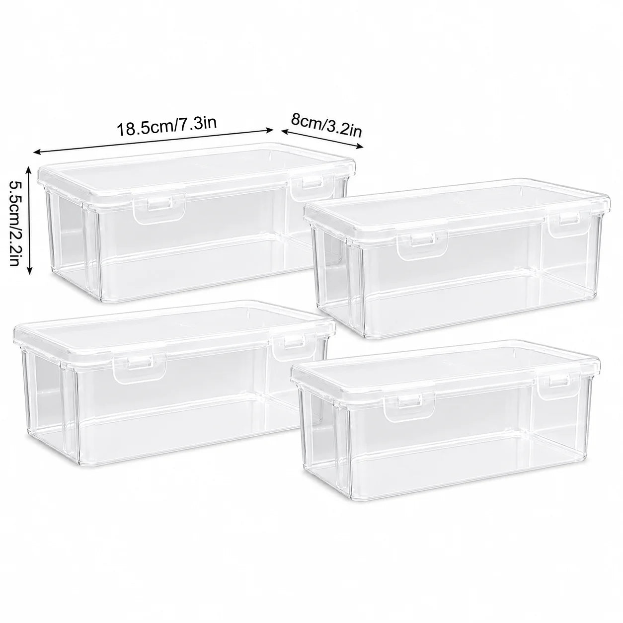 Clear Plastic Storage Boxes With Secure Lids Stackable Small Organizer Containers Dust Proof Home Storage Bins For Drawer Bathroom Kitchen Office Craft Cosmetic Sundries Organizing