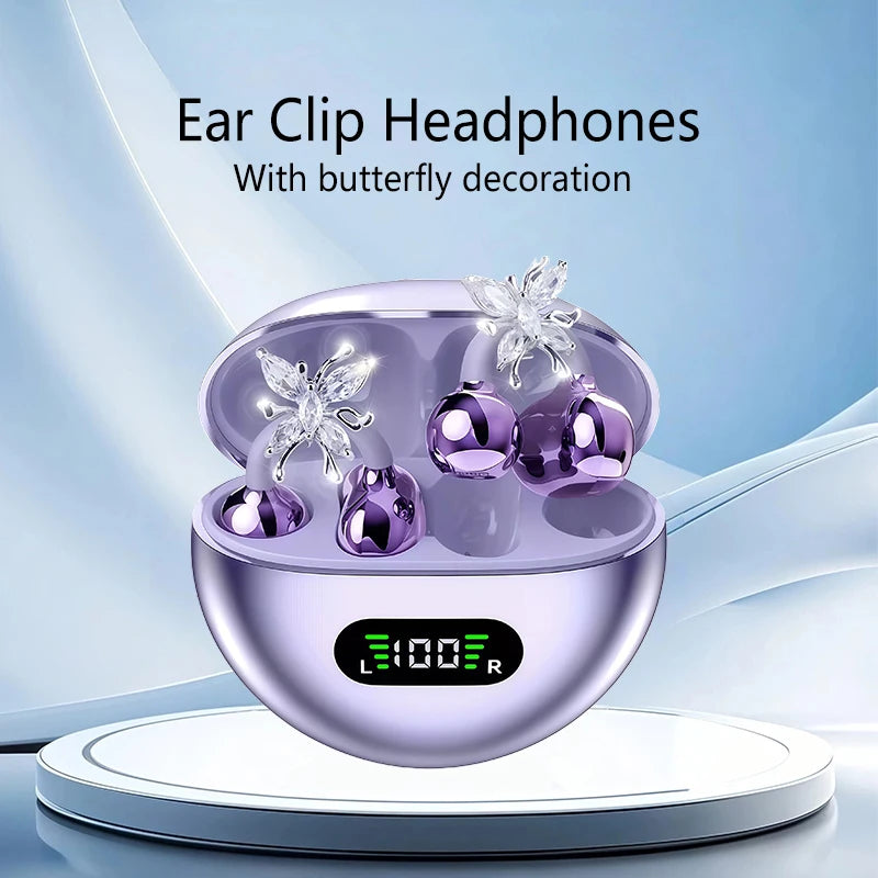 Wireless Bluetooth Earphones, Ear Clip Earphones, Designed Specifically for Sports, Suitable for Exercise, Cycling, and Travel
