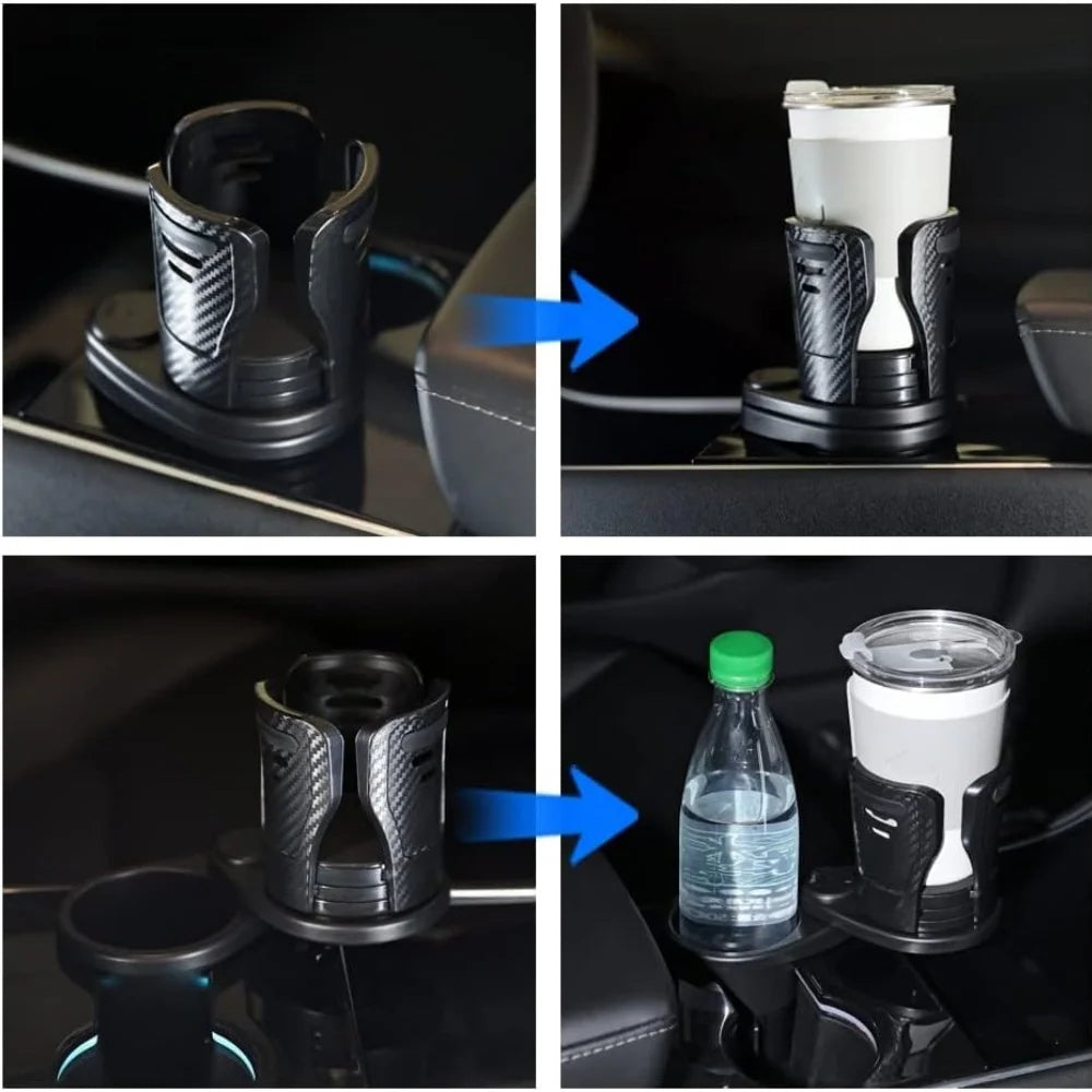 Car Cup Holder Expander, 2 in 1 Cup Adapter Organizers Stand, Multifunctional Bottle Holder Extender