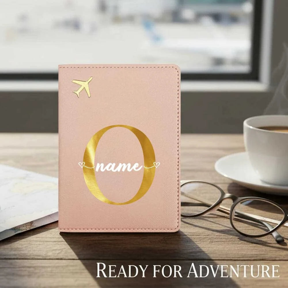 1pc Customized Name PINK Travel PU Passport Cover Passport Holder RFID Organizer Slim Wallet Coin Purse ID Card Case Ultra