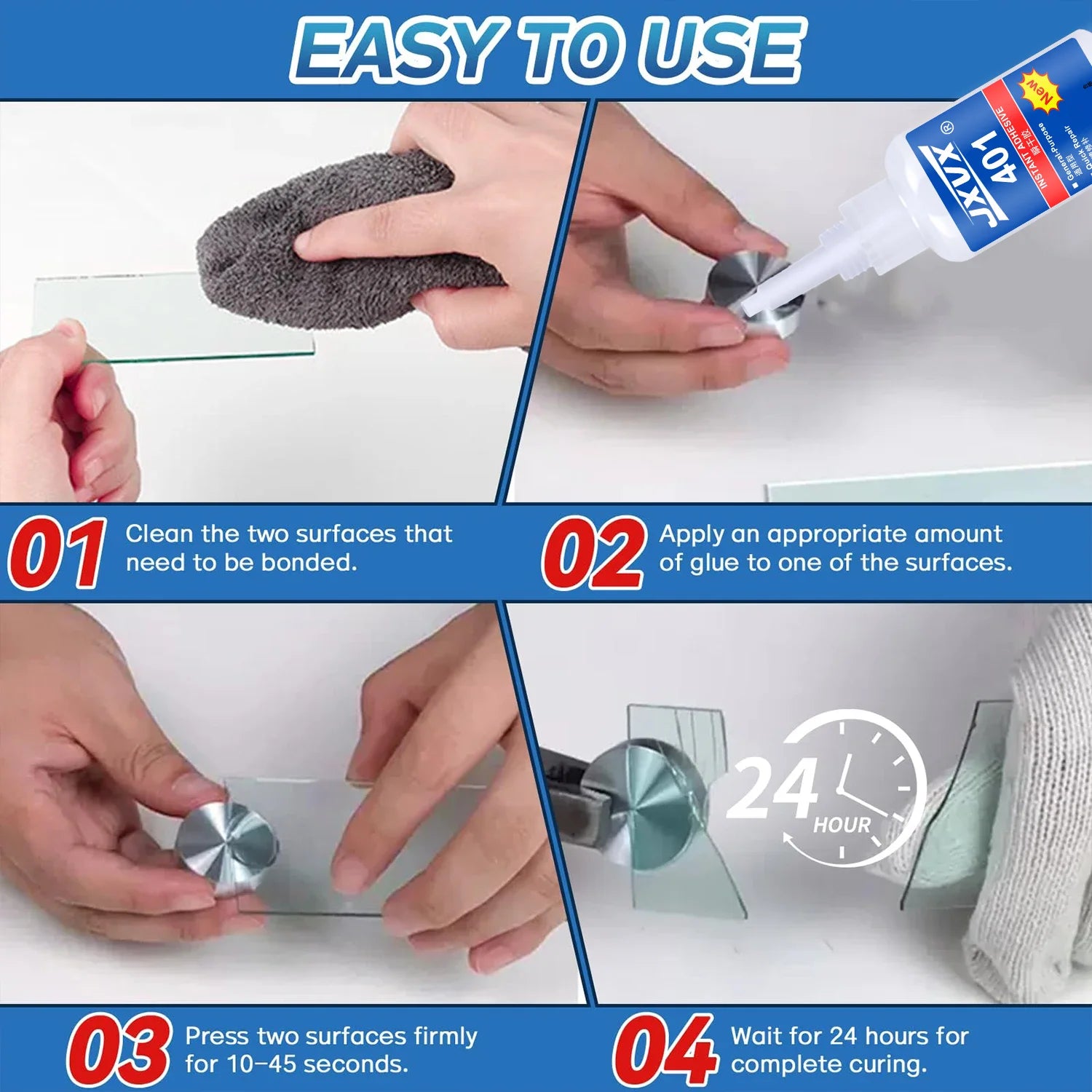 1-6Pcs401 Super Glue Plastic Professional Adhesive Transparent Cyanoacrylate Glue Fast Drying Odorless Long Lasting Bonding deli