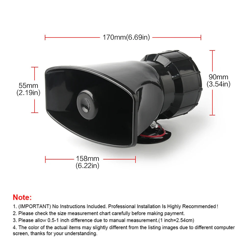 12V Speaker 130dB Wireless Electronic Siren Loud Car Warning Alarm Police Fire Siren Horn Loudspeake