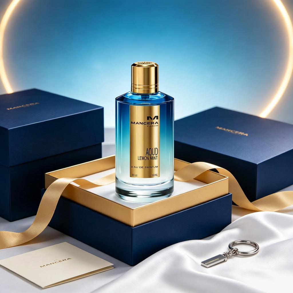 Mancera French Riviera Unisex EDP 120ml Gloss Blue White Gradient Square Bottle Polished Gold Ribbed Cap Gold Border White Iris Label Crisp Citrus Aquatic Marine Woody Scent Summer Beach Yacht Vacation Luxury Neutral Gift For