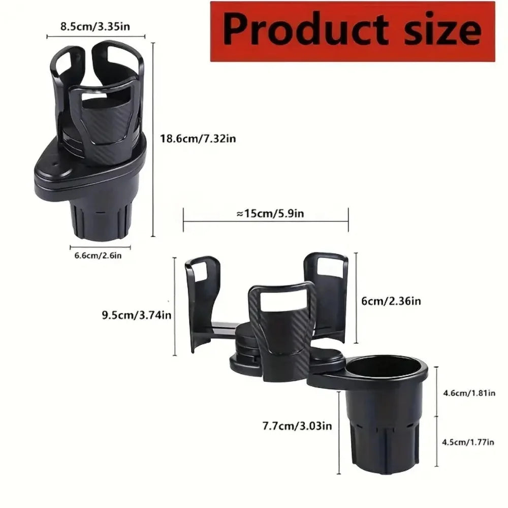Car Cup Holder Expander, 2 in 1 Cup Adapter Organizers Stand, Multifunctional Bottle Holder Extender