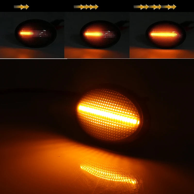 iJDM Amber Full Strip LED Fender Side Marker Blinker Lights for MINI Cooper R55 R56 R57 R58 R59 Gen2 Dynamic Turn Signal Lamp