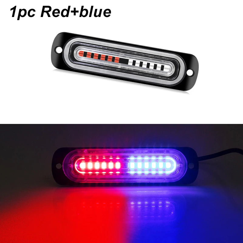 1x Truck 12V 24V 6smd LED Strobe Warning Light Strobe Grille Flashing Lightbar Car Beacon Lamp Amber Yellow White Traffic Light