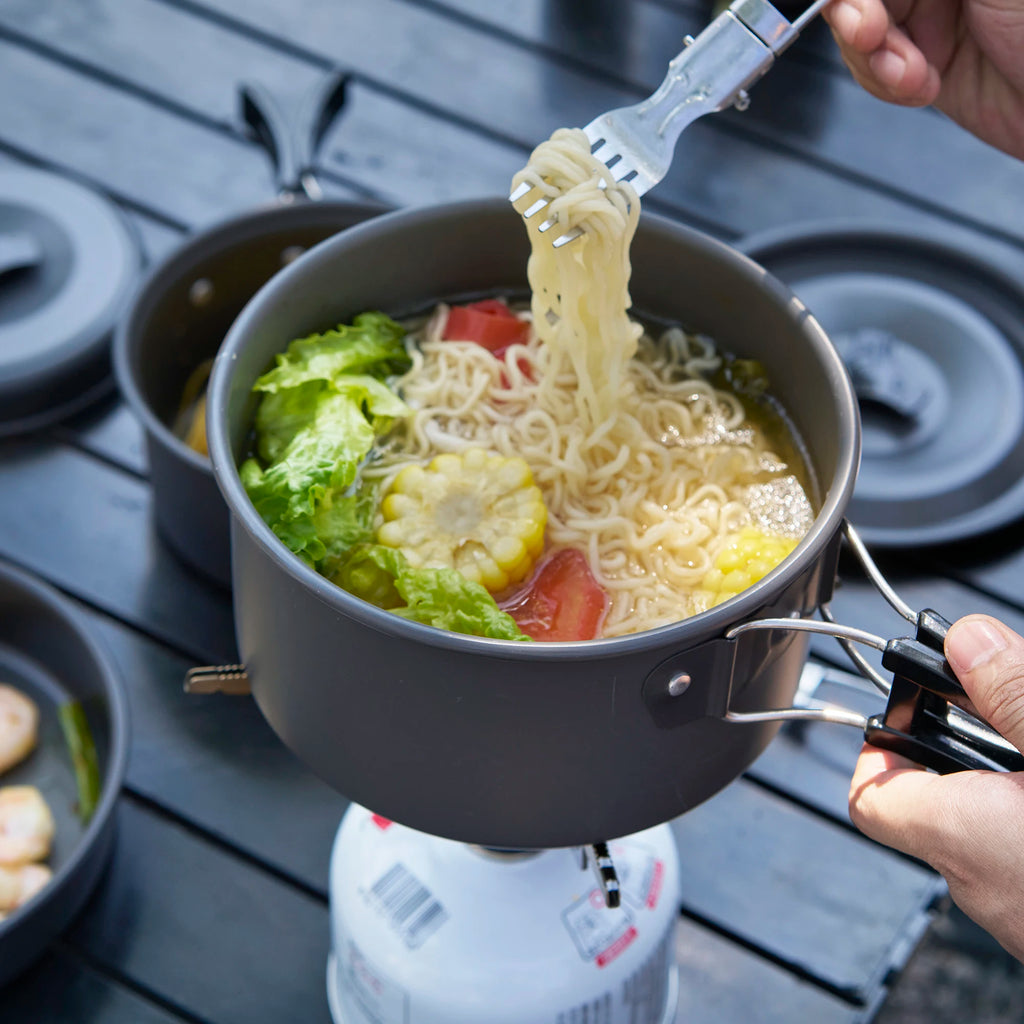 Pandatour Camping Cooking Aluminum Outdoor Travel Tableware Non-Stick Pots Assorted Folding Tourism Cooker Cookware Equipment