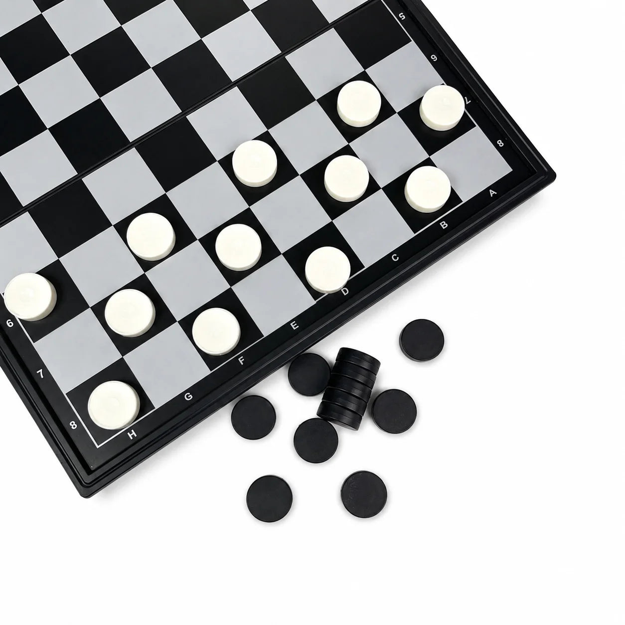 19.1x19.7cm Folding Magnetic Checkers Set 64 Squares Board Game Portable Travel Educational Puzzle Toy Gift for Kids Adults