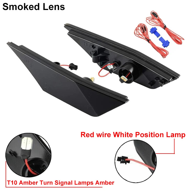 For Honda Civic 10 Gen Fender Side Marker Lights Amber Sequential Turn Signal Lamps White Driving Running Position Light 16-21