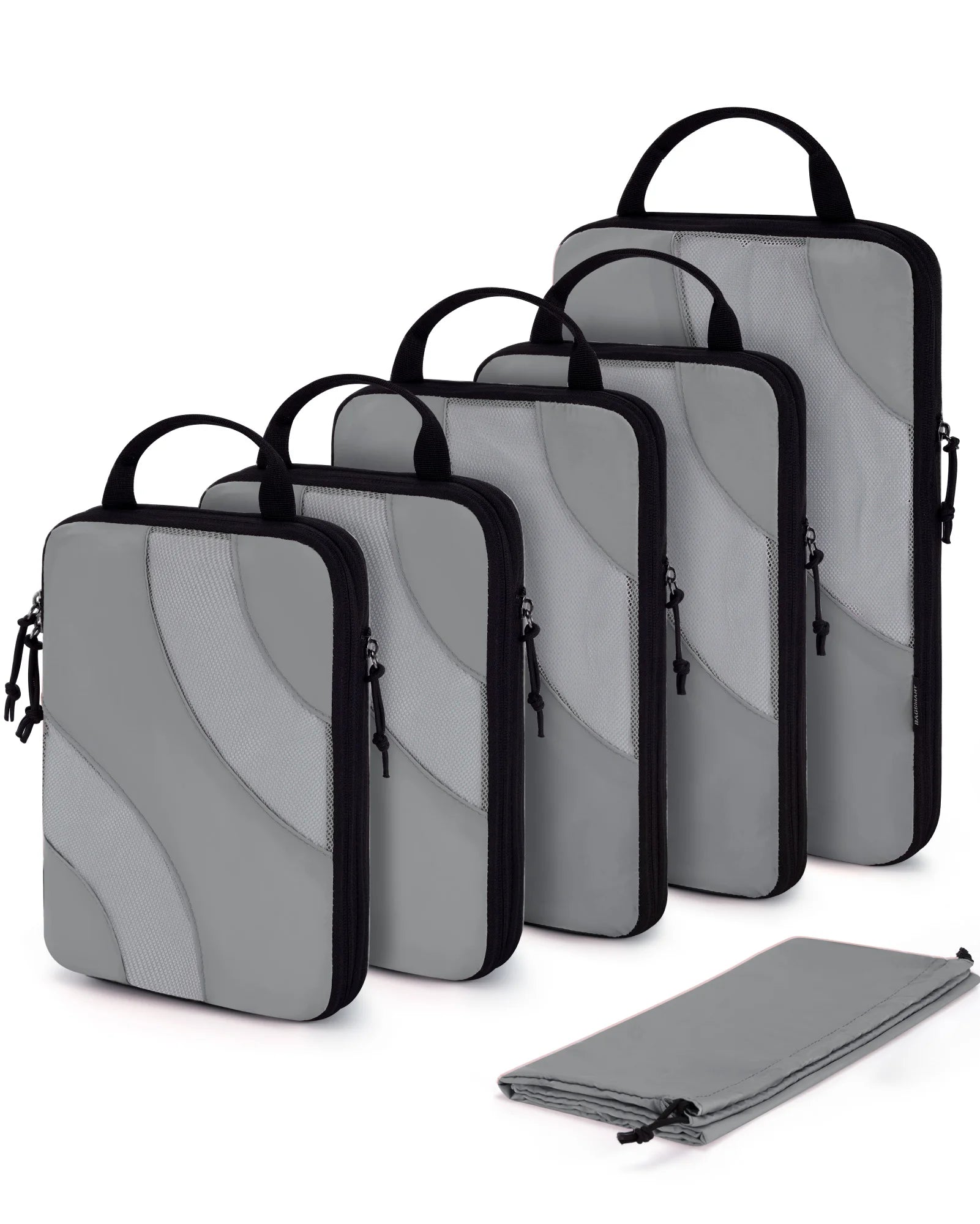BAGSMART 6 Set Compression Packing Cubes for Travel Lightweight Suitcase Organizers Bag Set Travel Cubes for Luggage