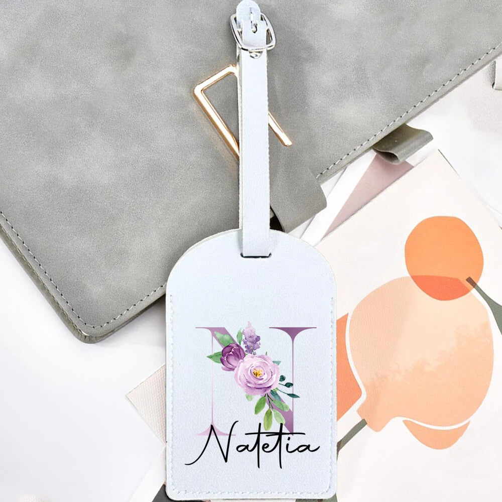 Personalized Initial & Name Luggage Tag - Custom Suitcase Tag Suitable for Travel, Lightweight Label with Your Letter/Name