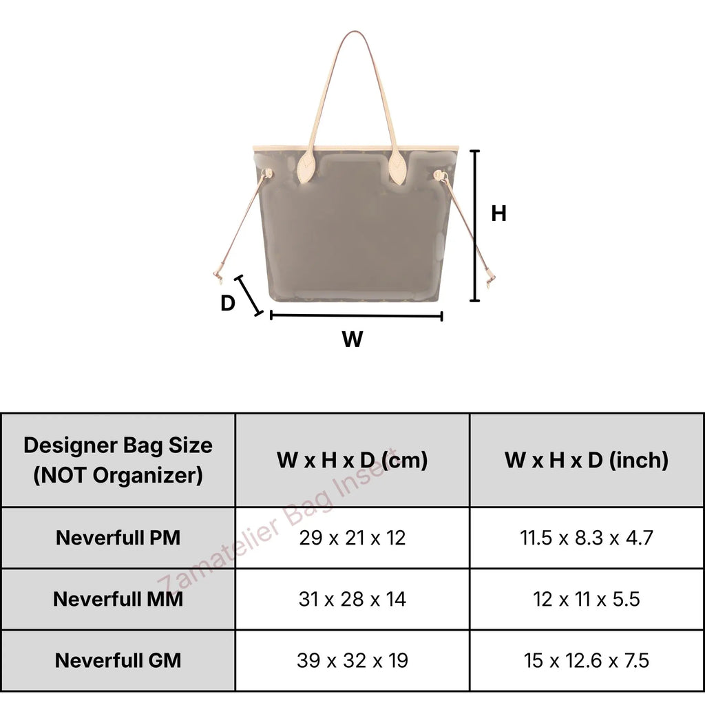 Fit for Neverfull PM/MM/GM, Tote Bag Organizer Insert Felt Liner, Felt Purse with Water Bottle Holder Shopping Bag  Base Shaper
