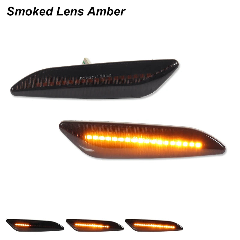 2pc Car Sequential Flashing LED Amber Turn Signal Side Marker Light For Alfa Romeo 147 156 Fiat Egea Tipo Lancia Delta Ypsilon 3