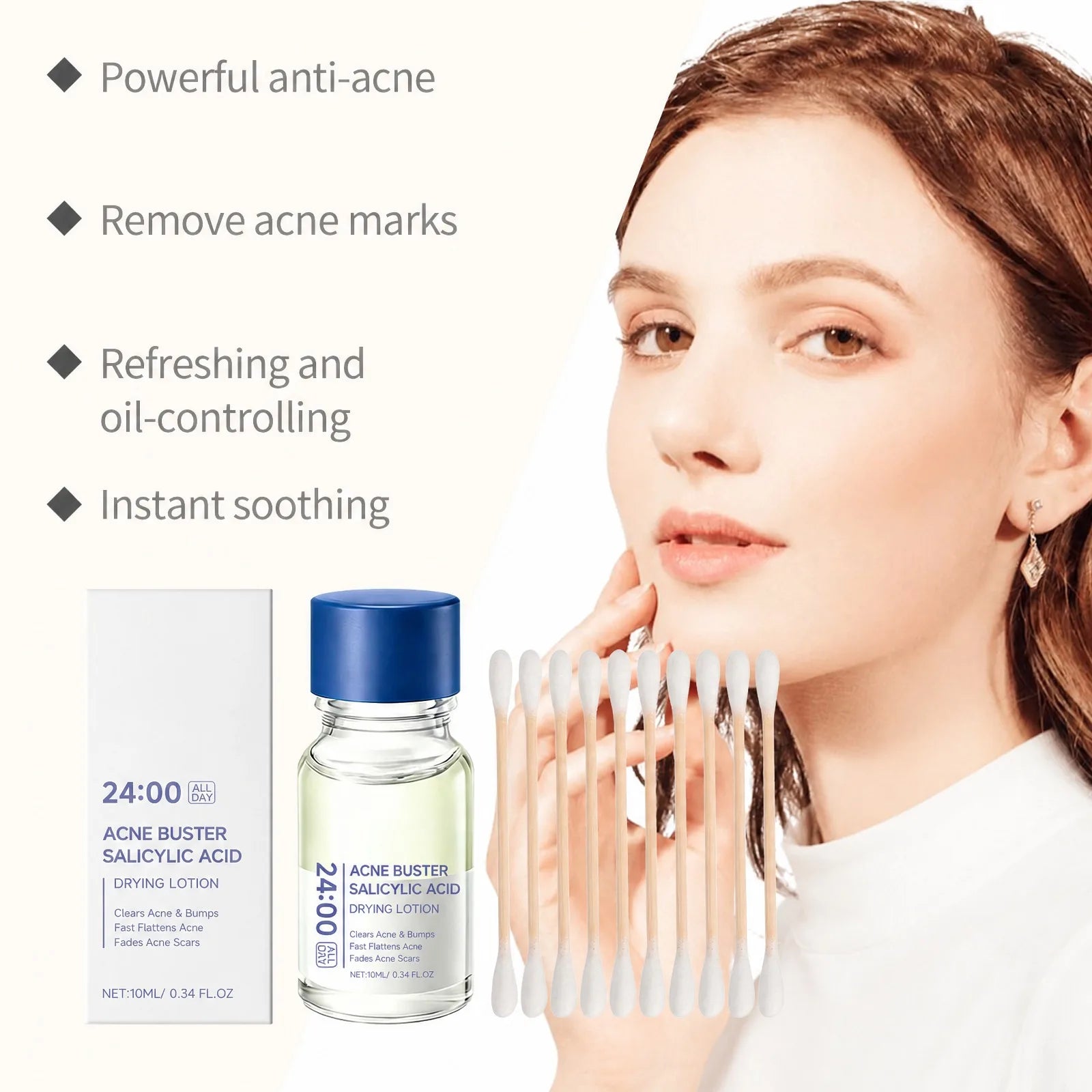 Acne Buster Salicylic Acid Drying Lotion Acne Spot Care Blemish Care Tea Tree Aloe Vera Pore Care Clear Skin Facial Essence 10ml