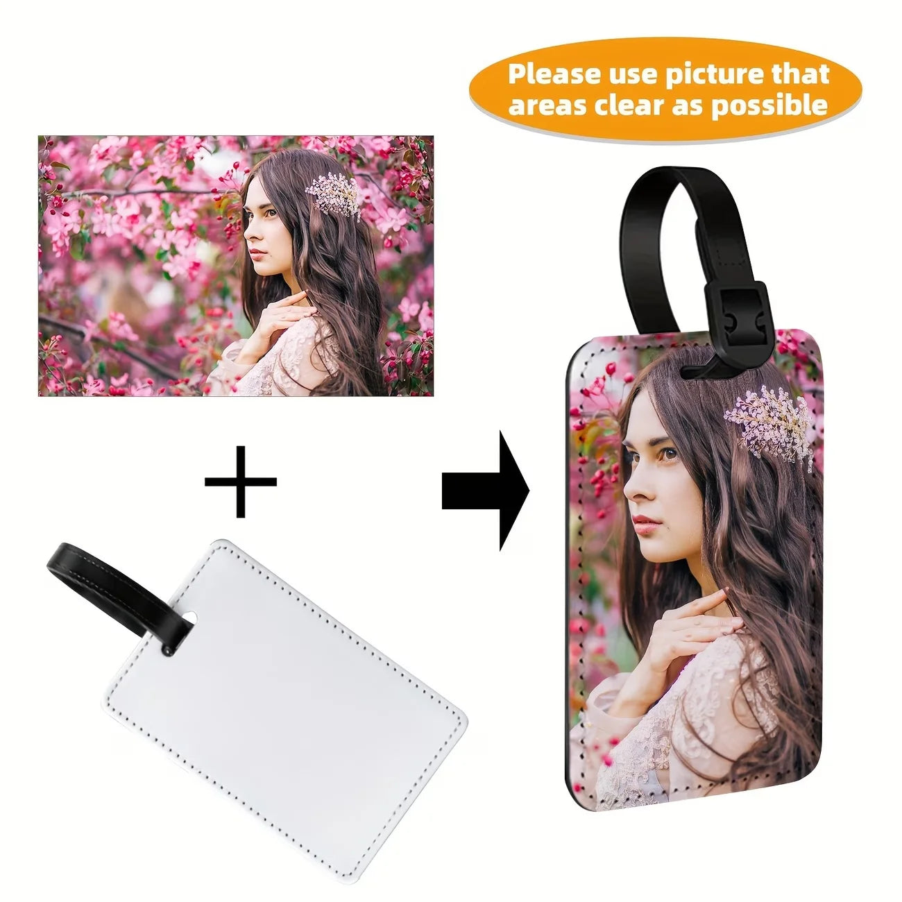Customized Luggage Tags With Personalized Photos - Suitable for Suitcases, Backpacks and Handbags. Durable PU Travel Document