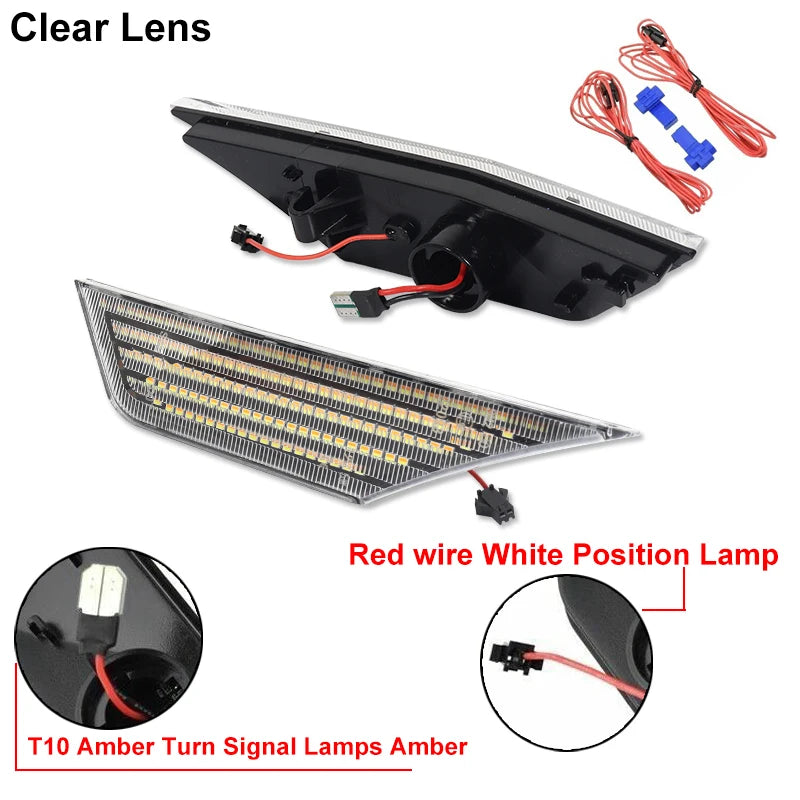 For Honda Civic 10 Gen Fender Side Marker Lights Amber Sequential Turn Signal Lamps White Driving Running Position Light 16-21