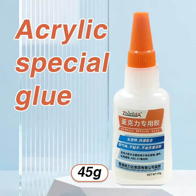 1pc 2pcs 3pcs Acrylic Glue 45g Transparent Colorless Heavy Duty Quick-drying Adhesive for Organic Glass/ABS/PMMA & DIY Fish Tank