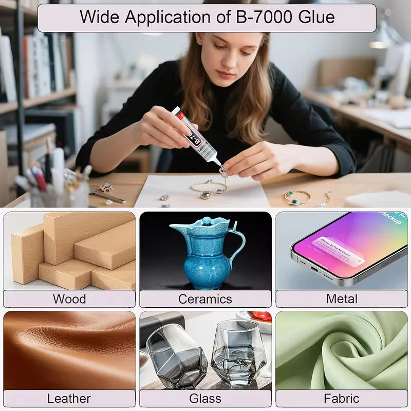 5Pcs B7000 Multipurpose Clear Bonding Glue Flexible Long Lasting Adhesive For Jewelry Electronic DIY Craft Supplies