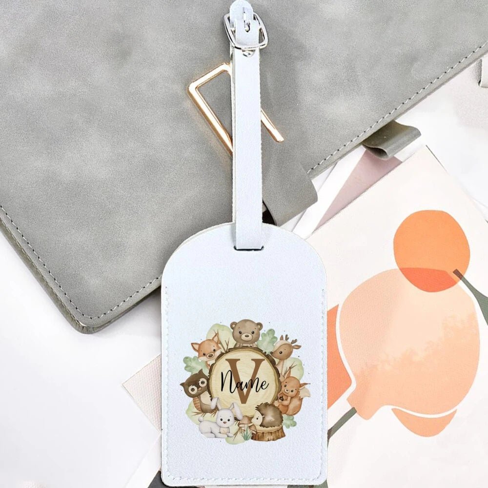 Personalized Name Luggage Tag - Custom Wild Animal Print (Name/Number/Initials) - Durable Suitcase Identifier for Travel Bags