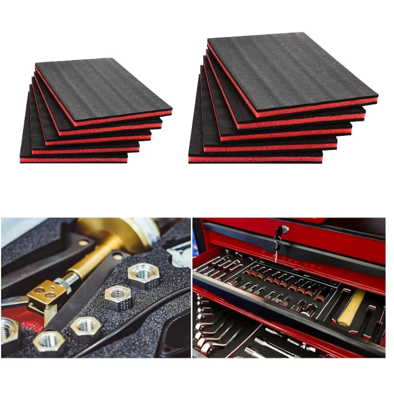 5Pcs Toolbox Foam Inserts Anti-Slip Tool Box Liners  Shock Absorbing Protection Foam Pads for Tool Storage Crafts Organization